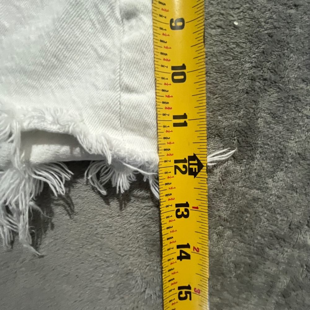 Abercrombie & Fitch Mom Shorts Womens 27/4 White Curve Love High Rise Distressed - Picture 5 of 5